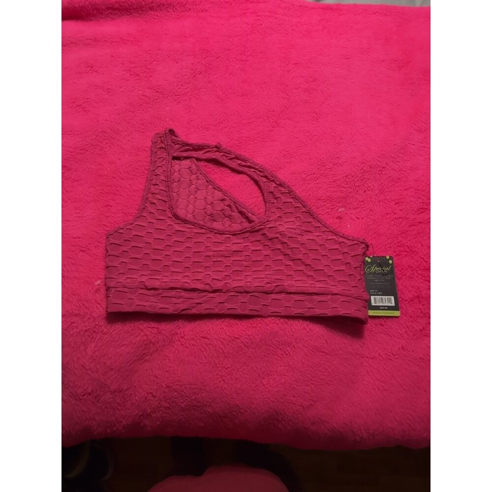 Special One Los Angeles Pink Textured Sports Bra Size XL NWT